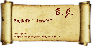 Bajkó Jenő névjegykártya