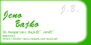 jeno bajko business card